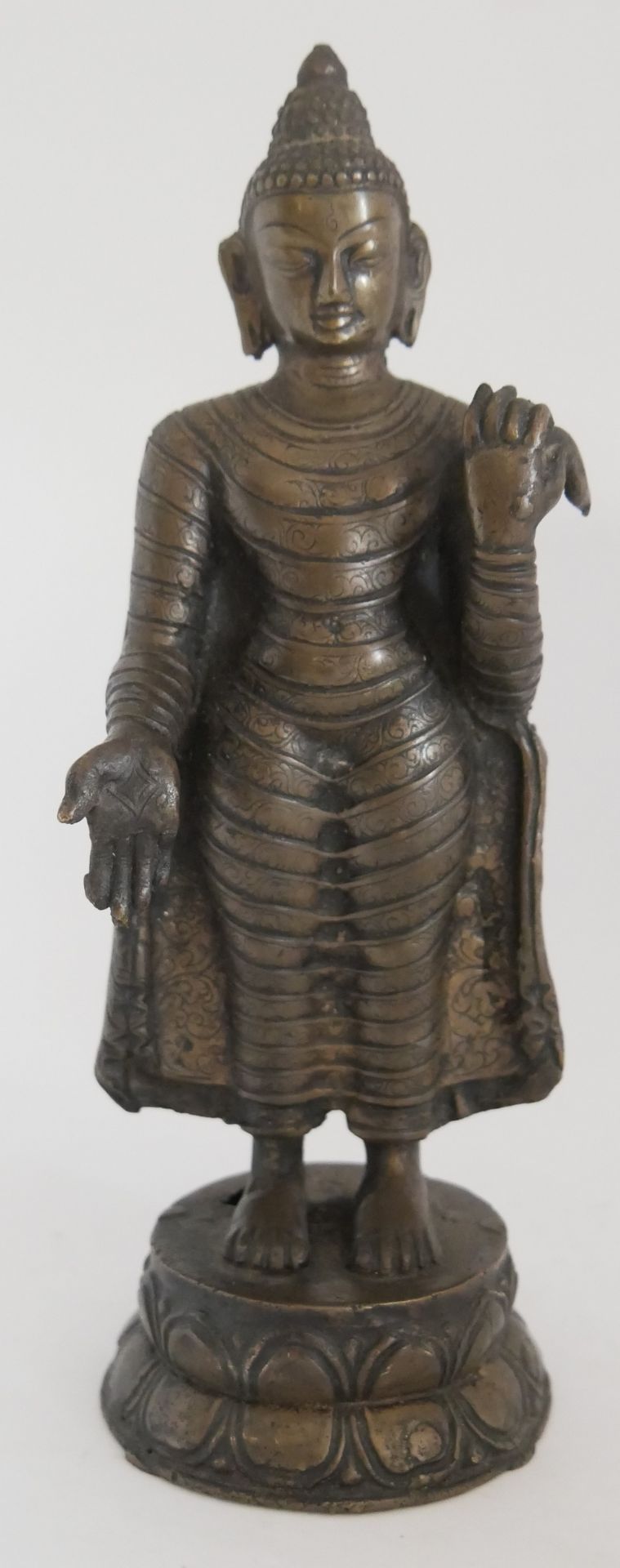 Bronze Figur "Sultanganj" Indien wohl 20. Jahrhundert. Älteres Stück, bitte besichtigen. Höhe ca. 21