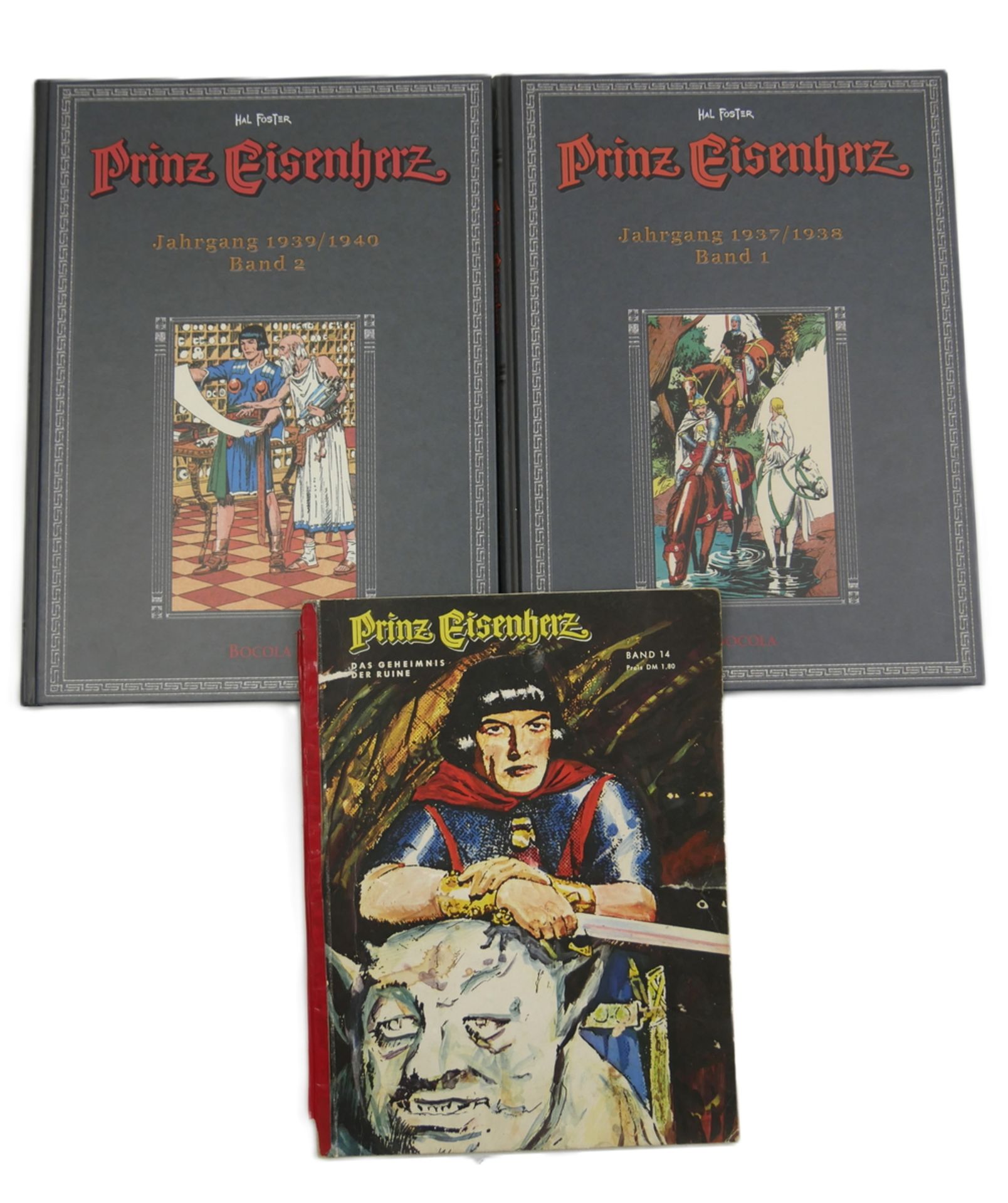 3 Prinz Eisenherz Hefte, 2x gebunden, Jahrgang 1937/1938, Band 1, Jahrgang 1939/1940 Band 2 und 1x