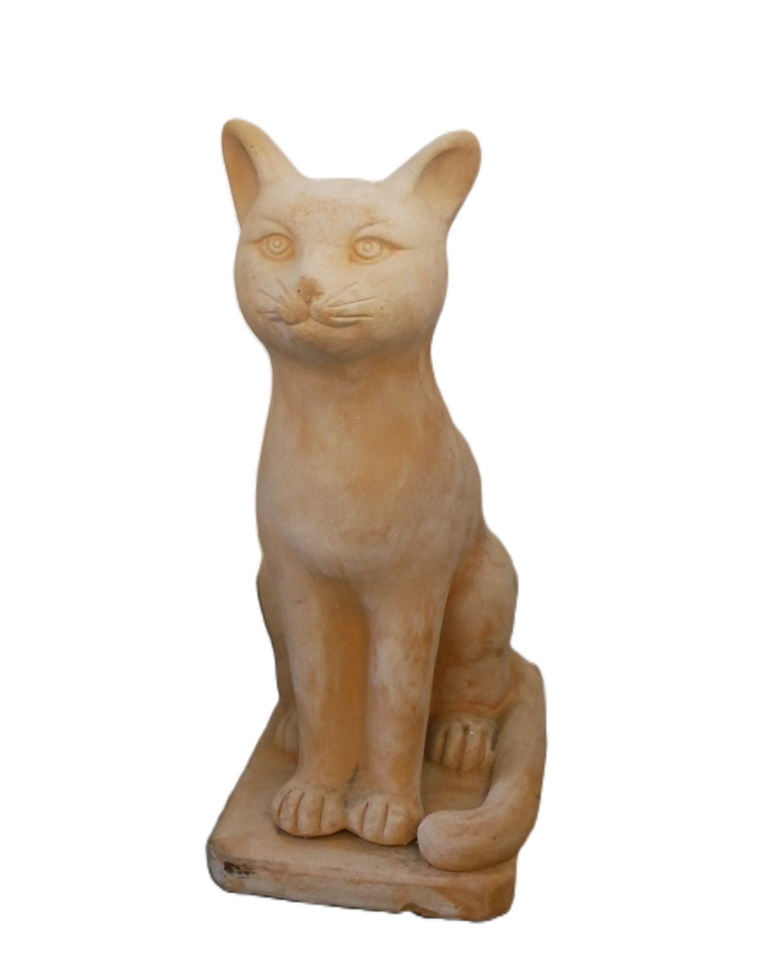 Tonskulptur "Katze", Höhe ca. 47 cm, Breite ca. 27 cm