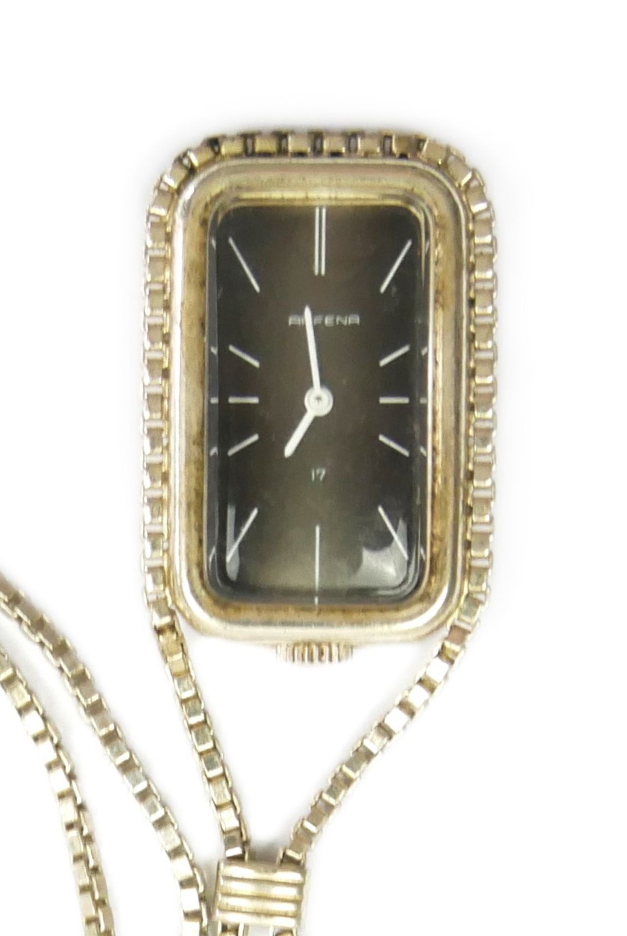 Aus Sammlung! Damen Uhr an Kette, Länge ca. 60 cm. 925er Silber - Image 2 of 3