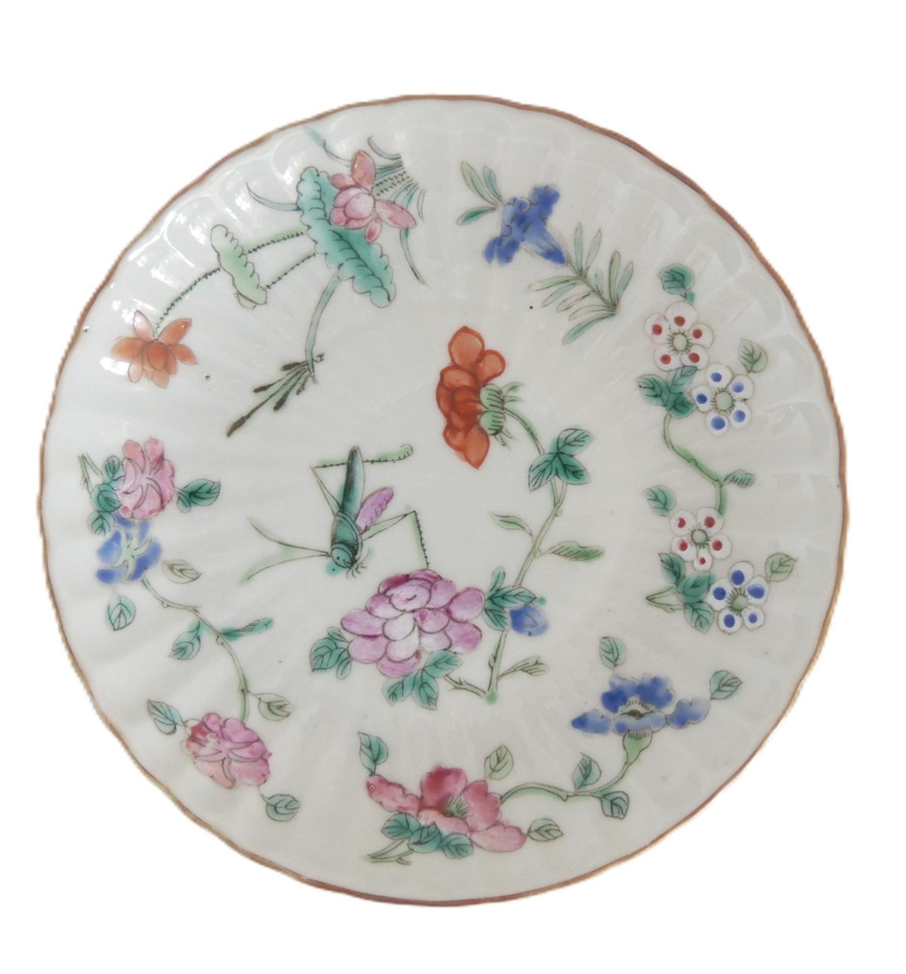 Aus Sammelauflösung! Altes chinesisches Porzellan des 19. Jahrhunderts. Tellerchen "Blumen mit