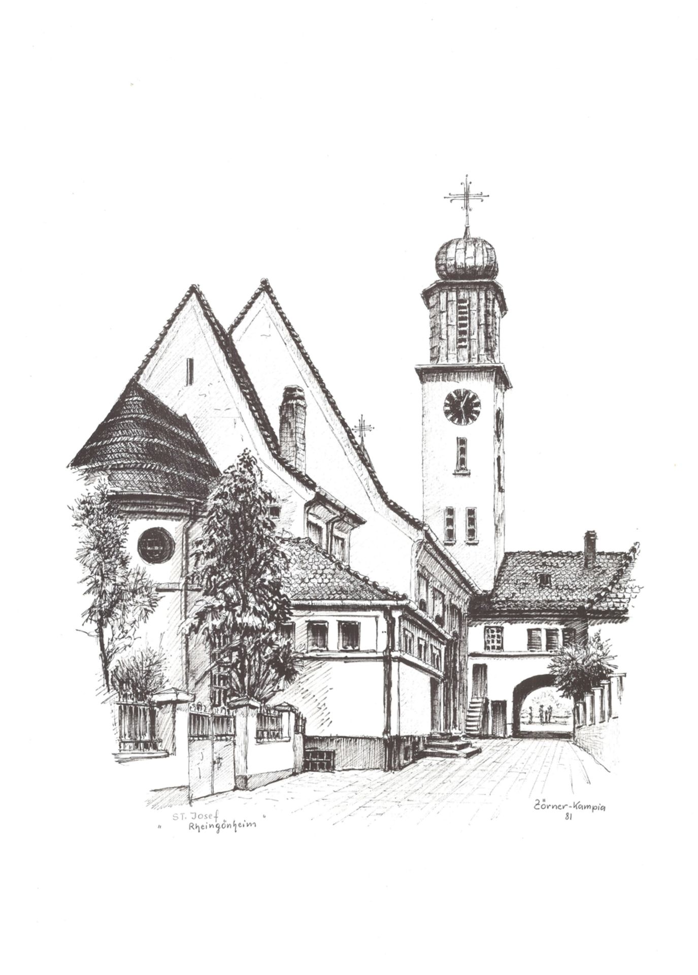 "Ludwigshafener Kirchen in der Zeichnung" Die Originale dieser Kunstmappe wurden im Auftrag von - Bild 3 aus 4
