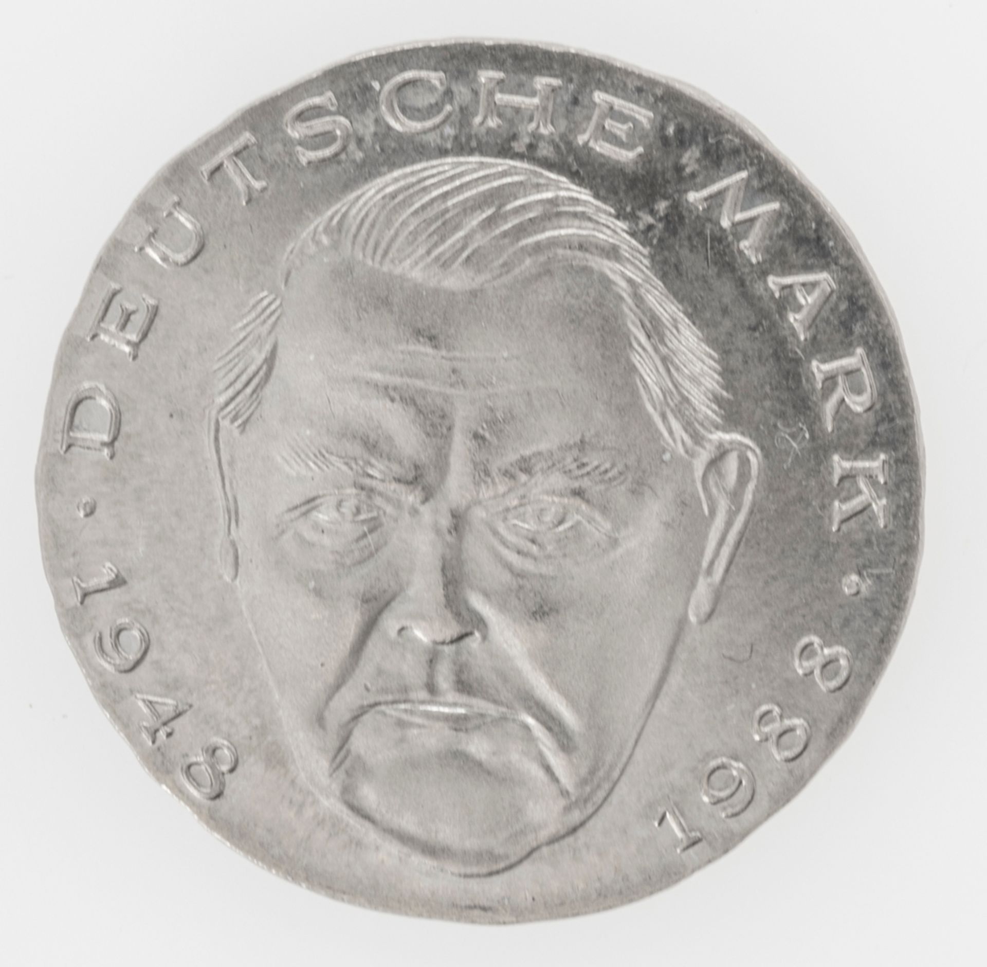 BRD 1988, 2.- DM - Münze, Fehlprägung: Schrötling zu dünn und zu klein (ohne Rand).