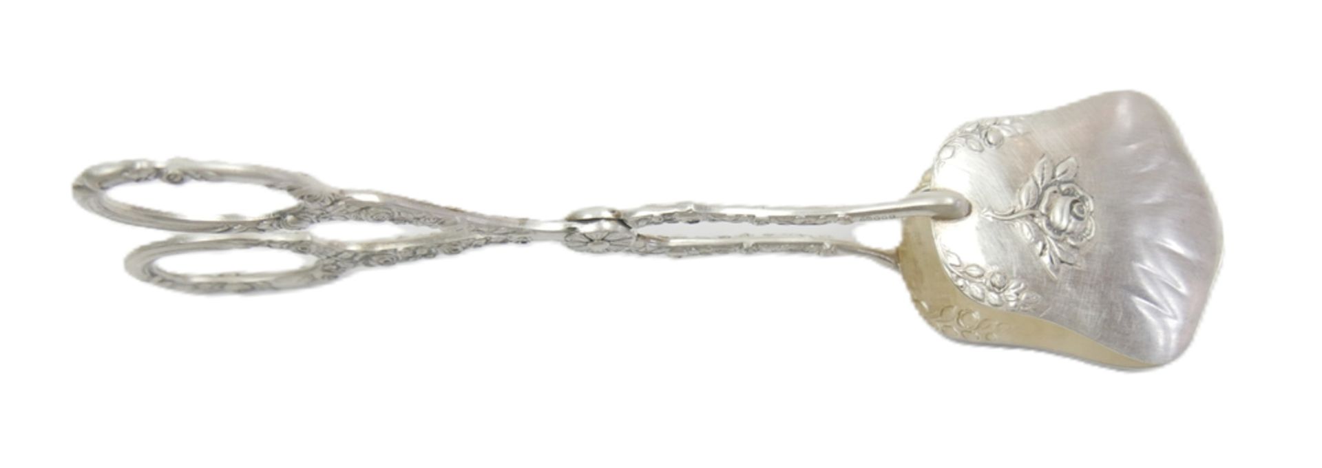 Gebäckzange, 800er Silber gepunzt, Länge ca. 16,5 cm - Image 2 of 2