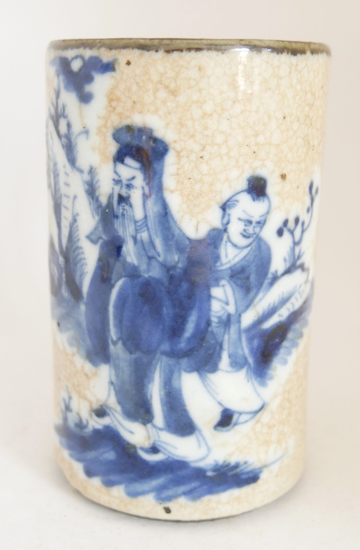Aus Sammelauflösung! Altes chinesisches Porzellan des 19. Jahrhunderts. Pinselständer blau /