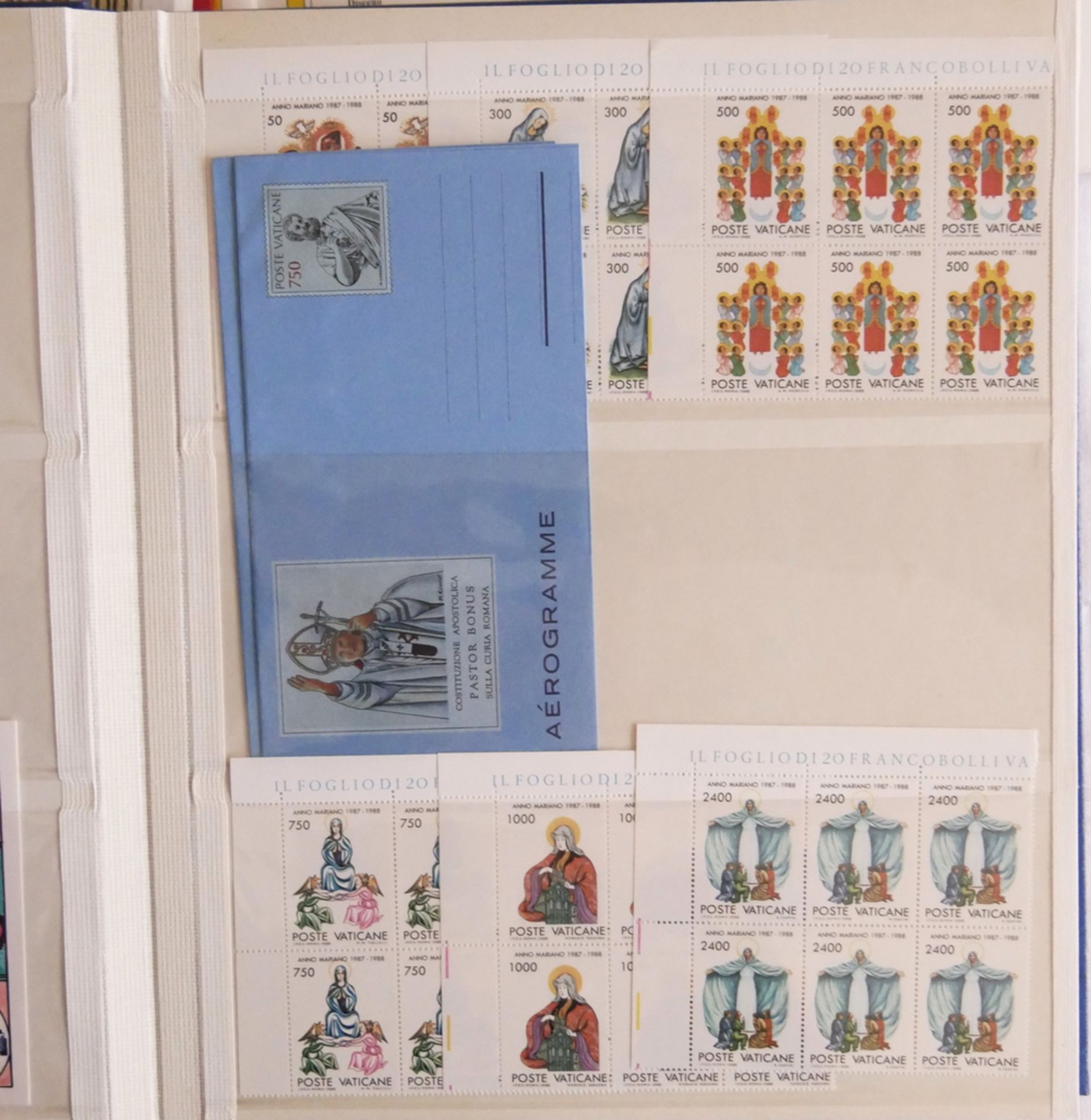 Vatikan postfrisch Sammlung aus 1965 - 1990 mehrfach! Überwiegend 6 fach in kleinen Bogenteilen - Bild 2 aus 5