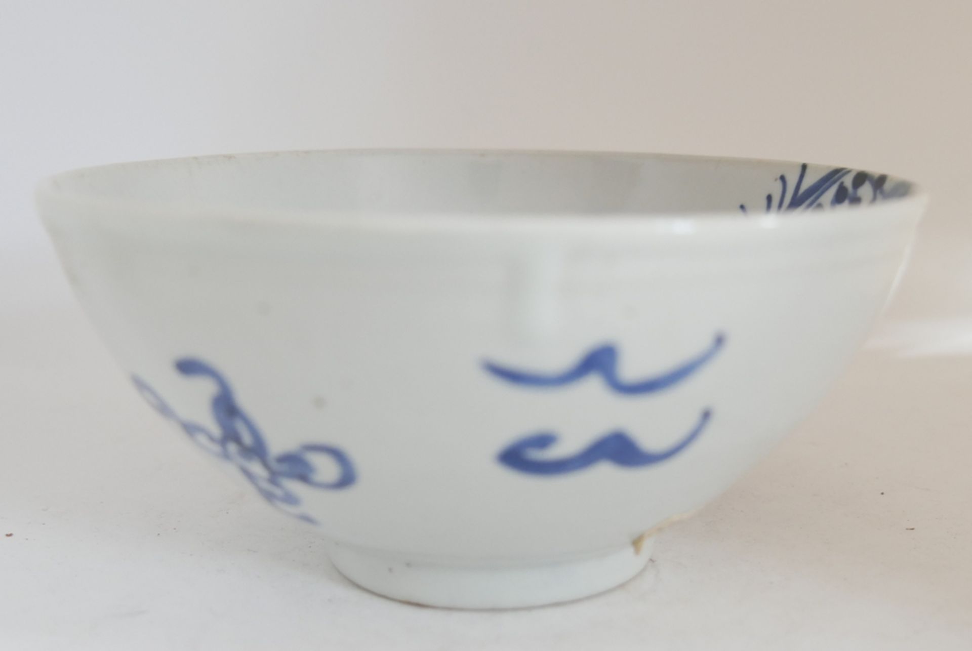 Aus Sammelauflösung! Altes chinesisches Porzellan des 19. Jahrhunderts. Schale "Drache" Blau -