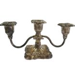 Kerzenständer, 3-flammig, Poole Silver Co., Old English 5015, Höhe ca. 14,5 cm, Länge ca. 28 cm