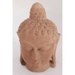 Sandstein Figur Buddha Kopf, sehr schöne Ausformung. Höhe ca. 17 cm