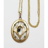 Jugendstil Collier AM- Gold Double. Länge ca. 46 cm