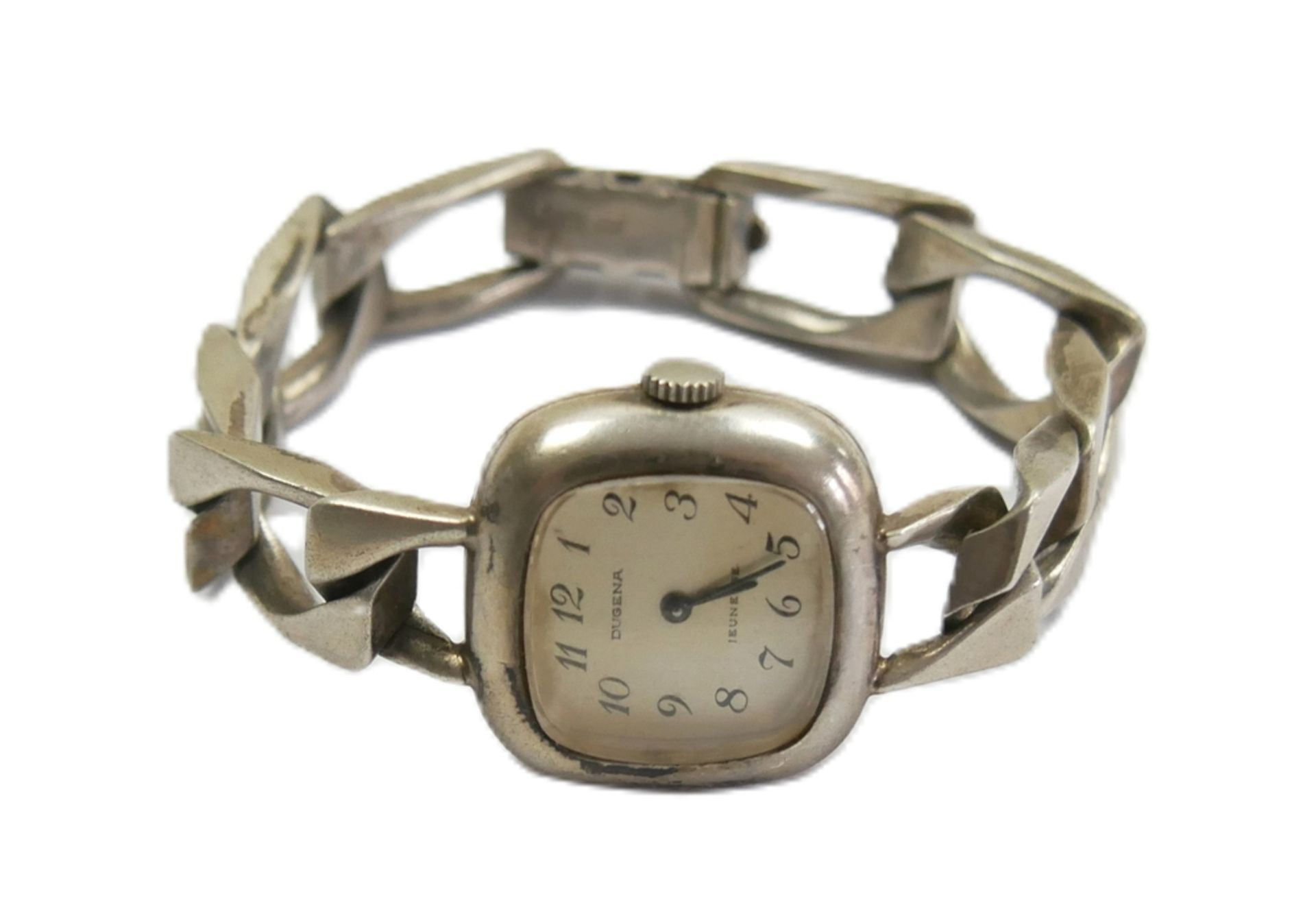 Damen Armbanduhr DUGENA, 925er Silber. Mechanisch, Funktion geprüft