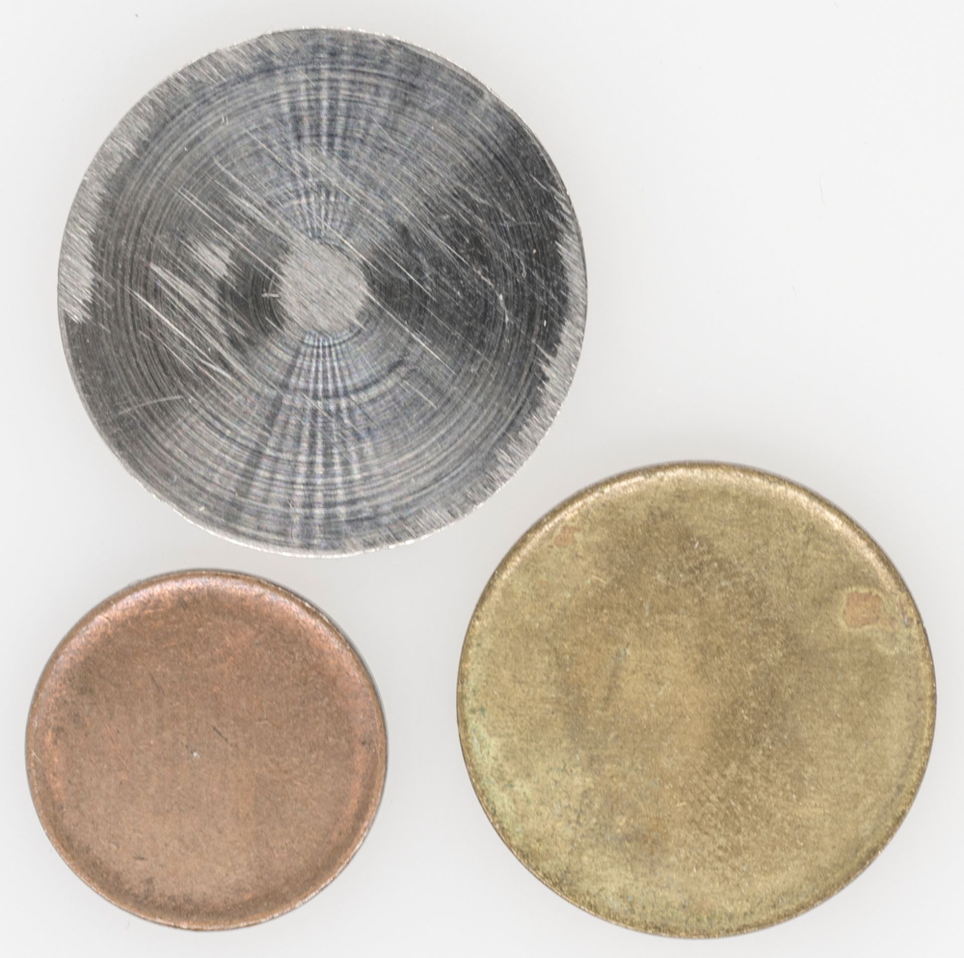 BRD Fehlprägungen, 1 x 1 Pfennig und 1 x 10 Pfennig beidseitig ohne Prägung. Dazu eine 1.- DM - Image 2 of 2