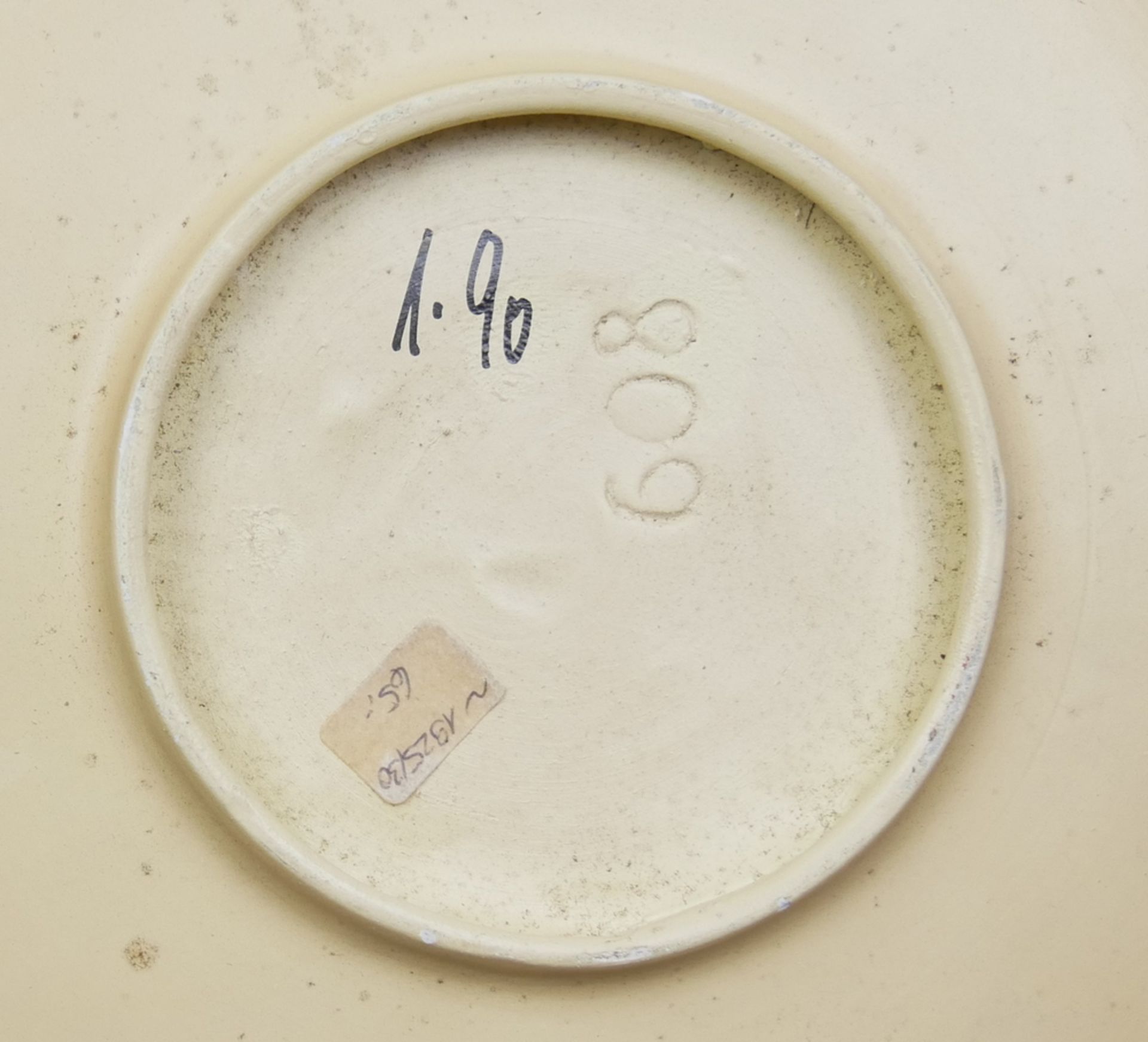 Vintage Keramik Schale mit Basthenkel, Breite (inkl. Henkel) ca. 26 cm, Höhe (inkl. "Griffe") ca. 27 - Image 2 of 2