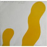 abstrakte Farb-Lithografie "Gelb", datiert 23.09.1977, unleserliche Signatur unten rechts, Maße: