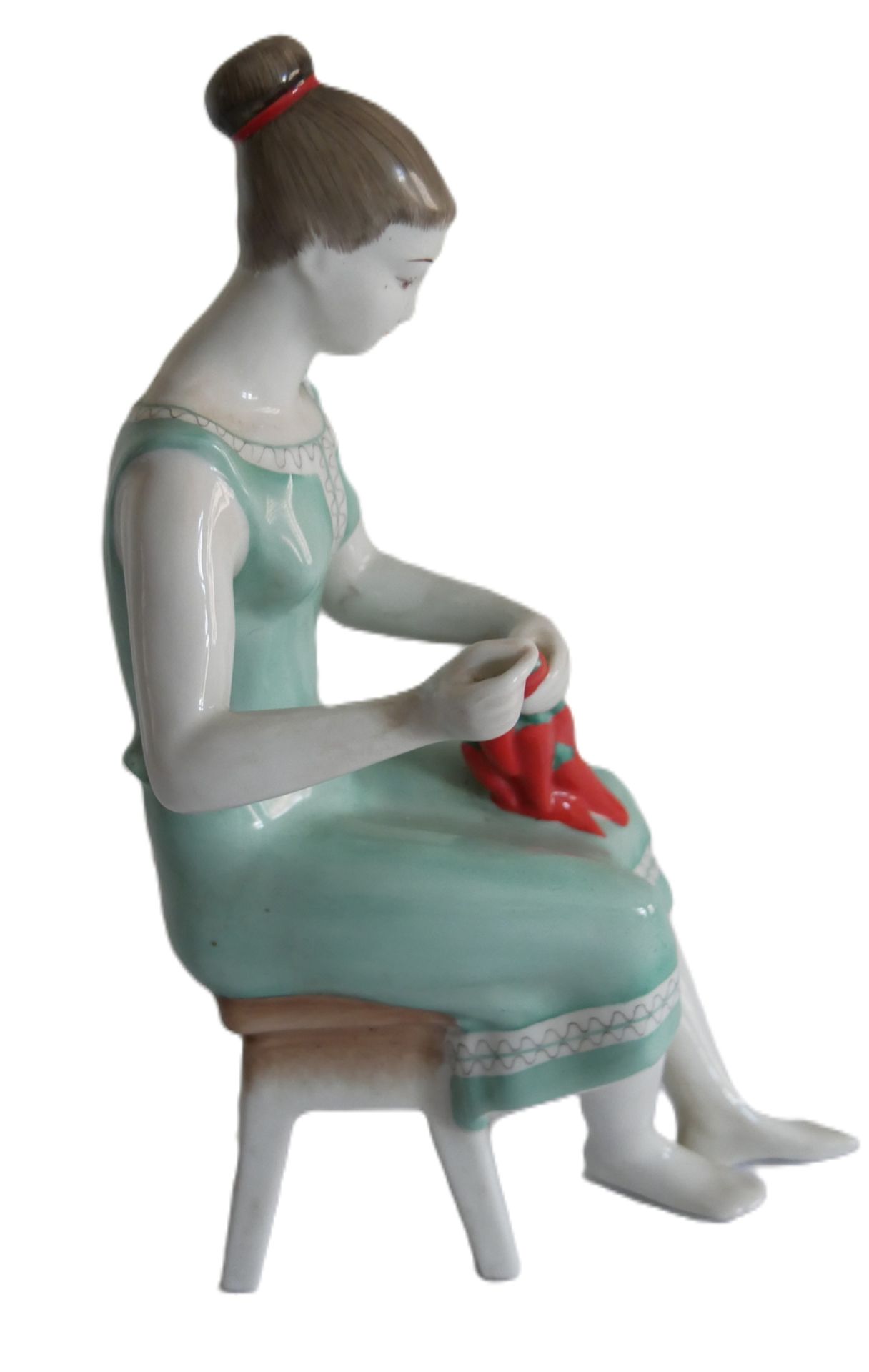 Porzellanfigur Hollohaza-Hungary "Frau mit Paprika" Höhe ca. 25 cm - Image 2 of 4