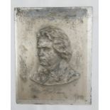 Altes Relief mit der Abbildung von Beethoven. Höhe ca. 19,3 cm, Breite ca. 15,3 cm