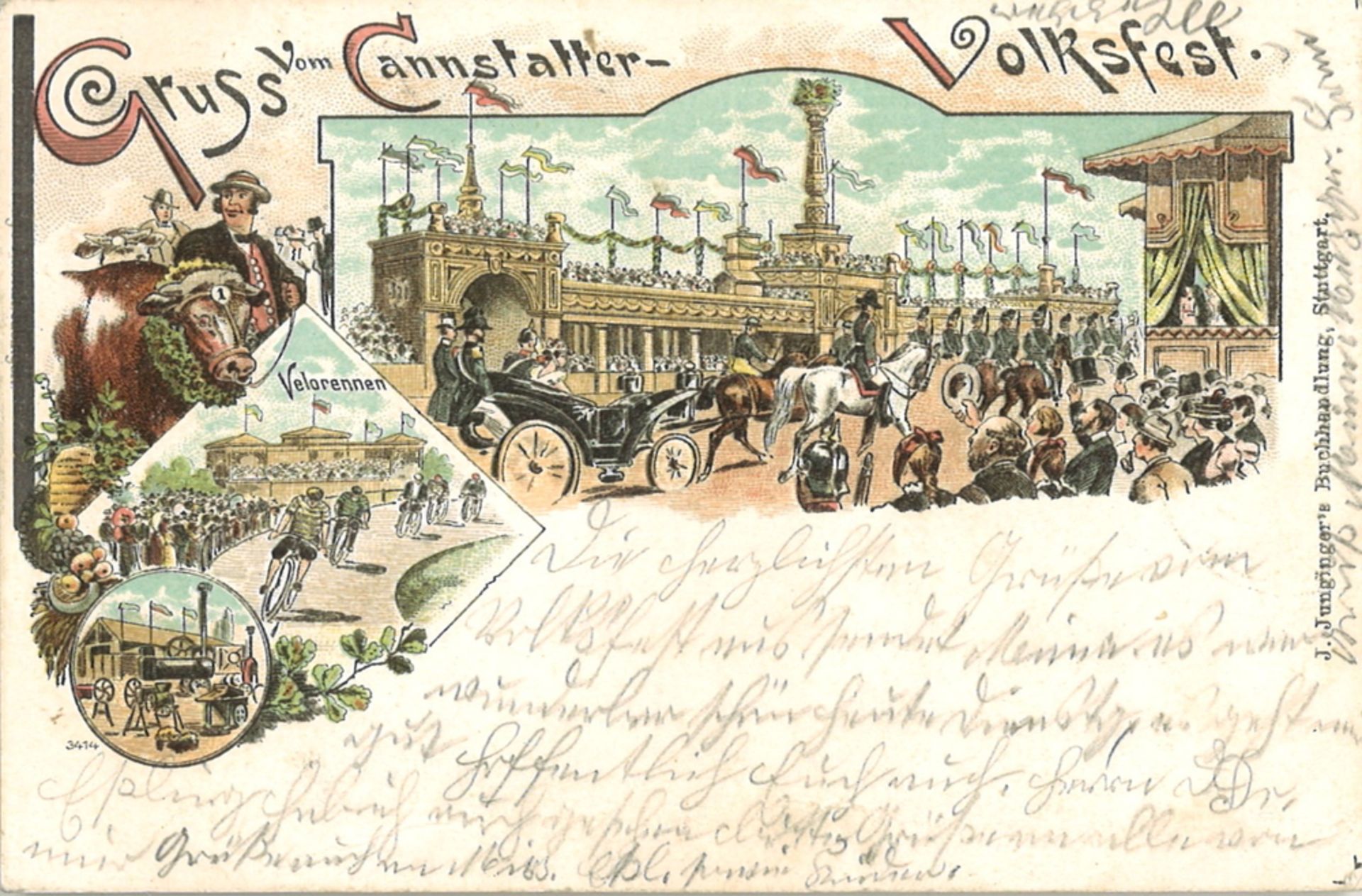 Postkarte "Gruss vom Cannstatter - Volksfest", gelaufen