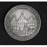 Frei Stadt Frankfurt 1863, Gedenkthaler zum Fürstentag. Silber. Randfehler.