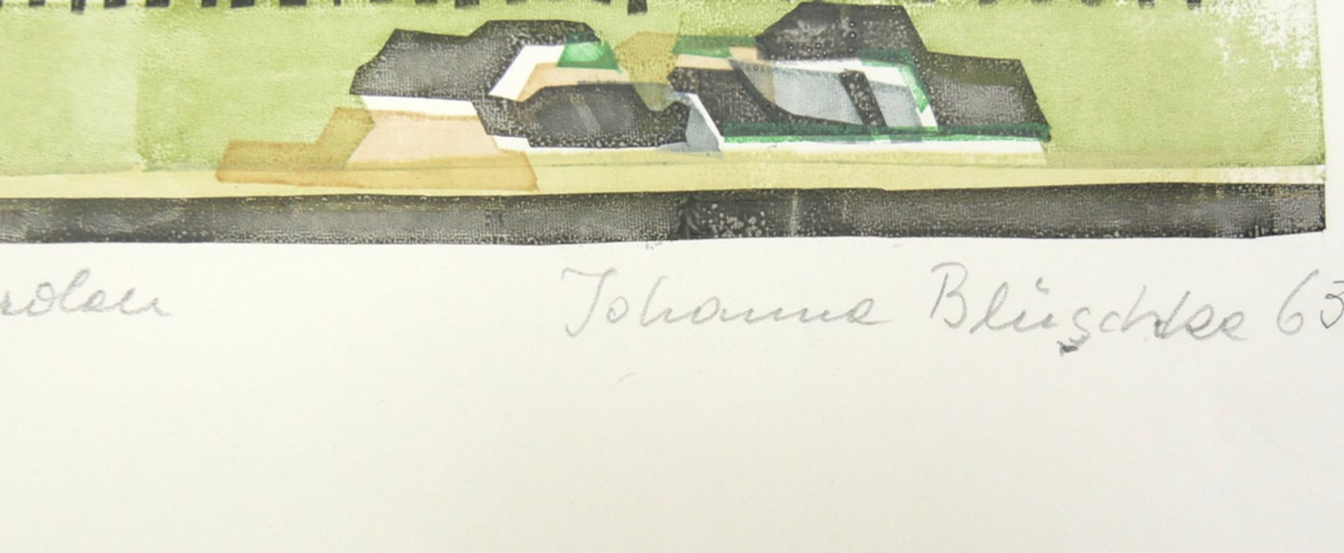 Johanna Blüschke 63 "Stockholm - Ridolerstjörole" Seidensiebdruck, signiert. Nr. 33/55. Blattmaße: - Bild 2 aus 2