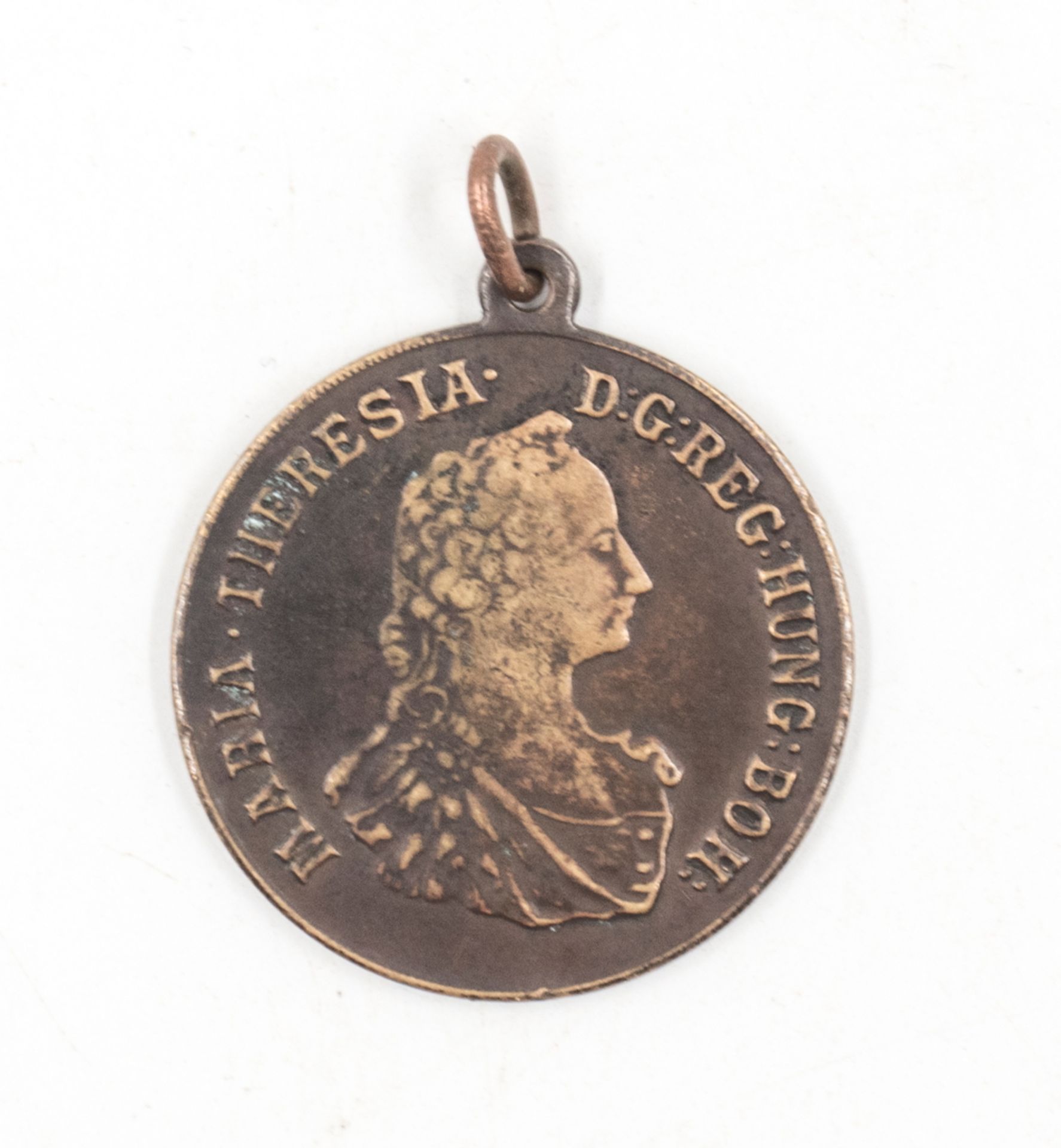 Österreich 1760, Jeton als Anhänger Maria Theresia. Durchmesser: ca. 33 mm.