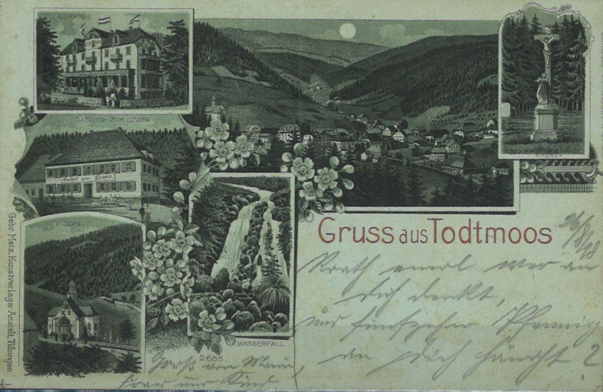 Postkarte "Gruss aus Todtmoos" Kunstverlag Tübingen, gelaufen