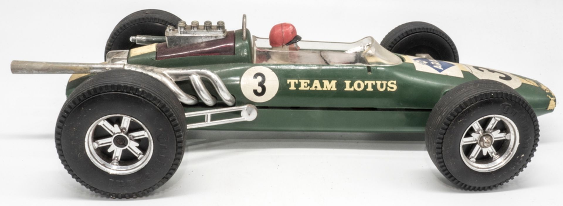 Gama Formel - Rennwagen Lotus, Maßstab: 1:16. Länge: ca. 34 cm. Friktionsantrieb. Mit Fehlteilen. - Bild 3 aus 6