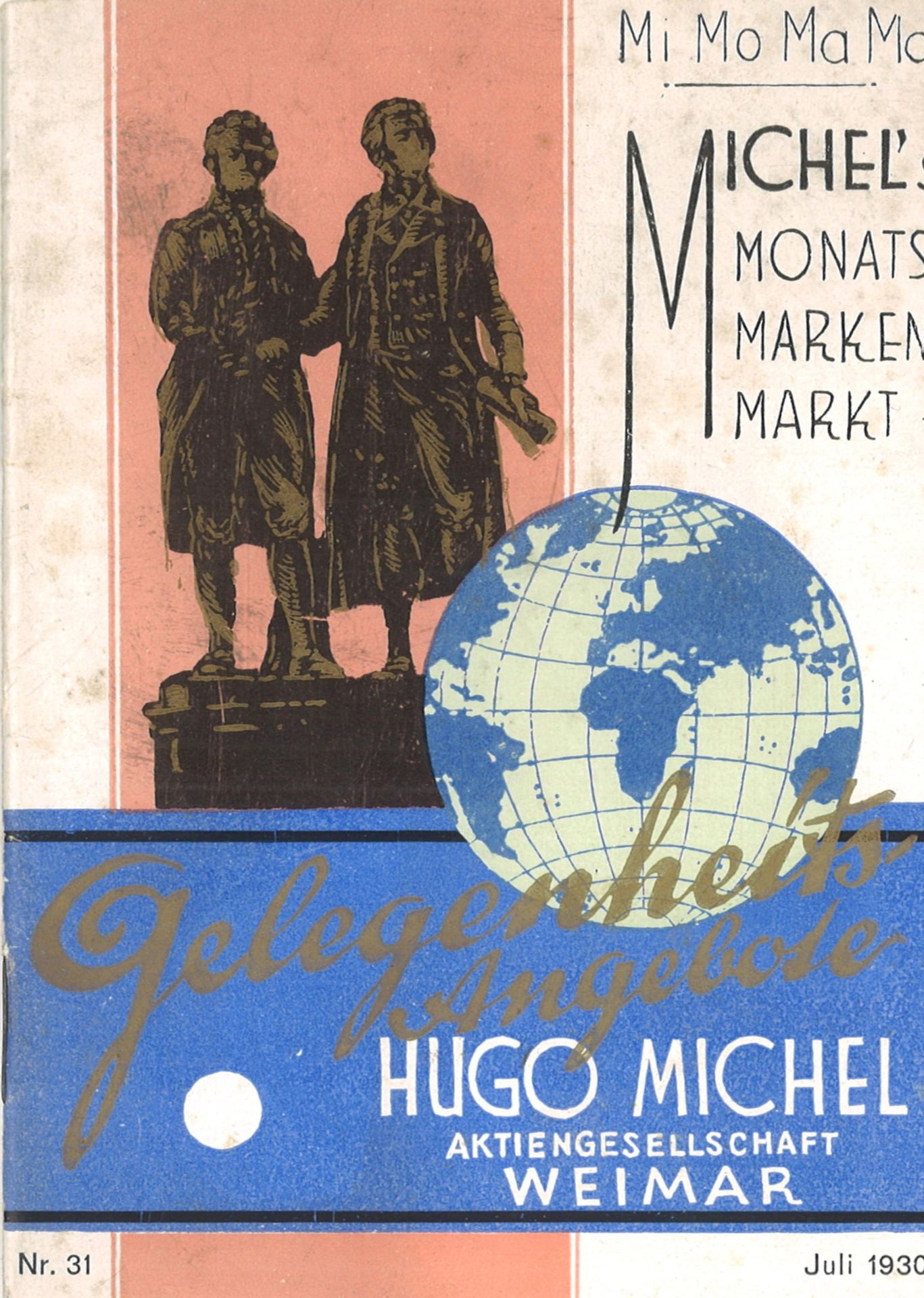 Michel Monats Marken Markt. Aktiengesellschaft Weimar, Nr. 31 Juli 1930