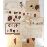 Sammlung verschiedener Siegel und Belegen aus Auflösung einer riesigen Siegelsammlung.