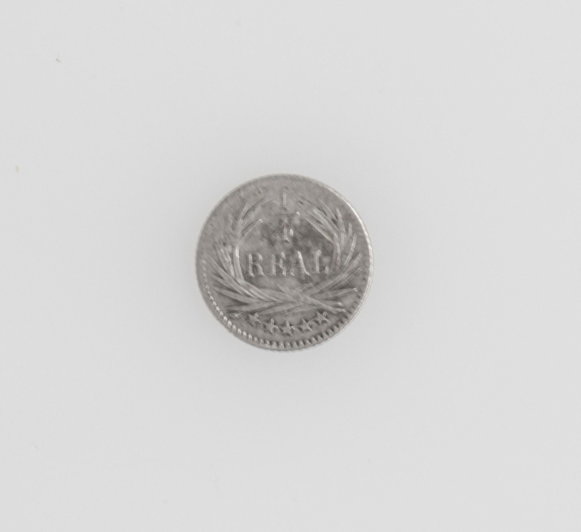 Guatemala 1895, 1/4 Real - Silbermünze. Erhaltung: ss. - Bild 2 aus 2