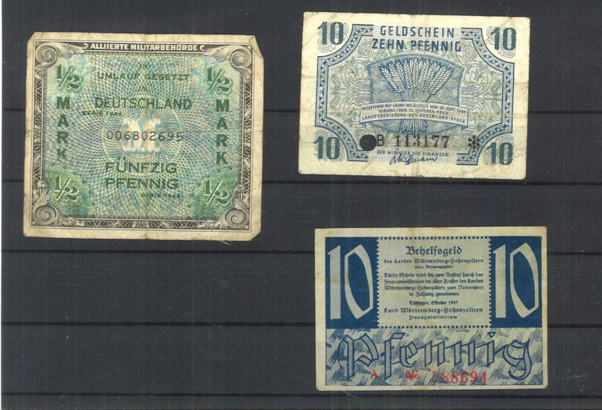 lot Banknoten BRD / Württemberg. Zustand: s