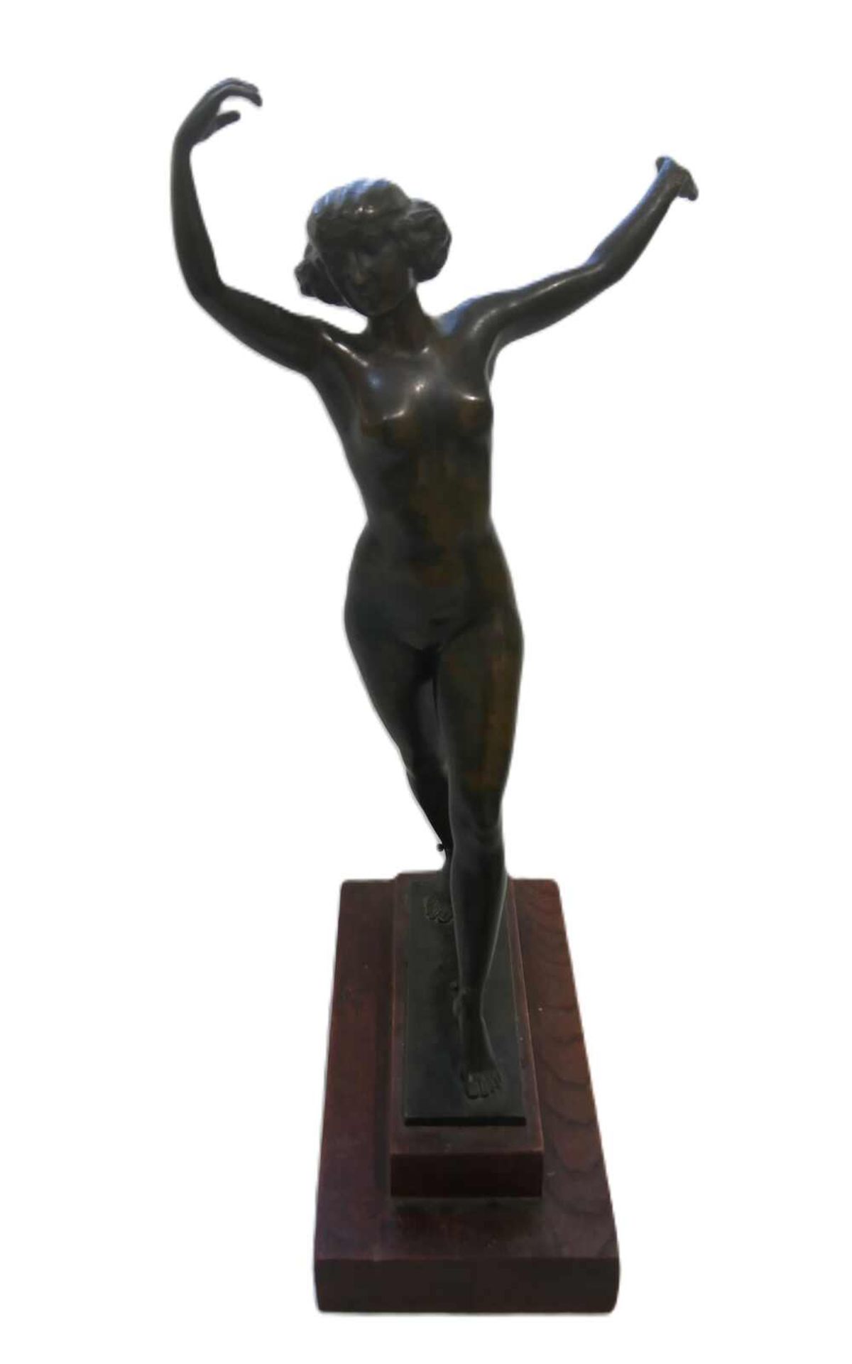 Sigismund Wernekinck ( 1872 - 1921 ), Bronze Skulptur, orientalische Tänzerin in Bronze. Signatur