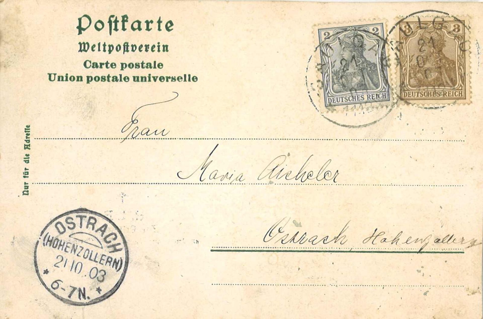 Postkarte "Zur Erinnerung an den Trauertag der kath. Christenheit" gelaufen - Image 2 of 2