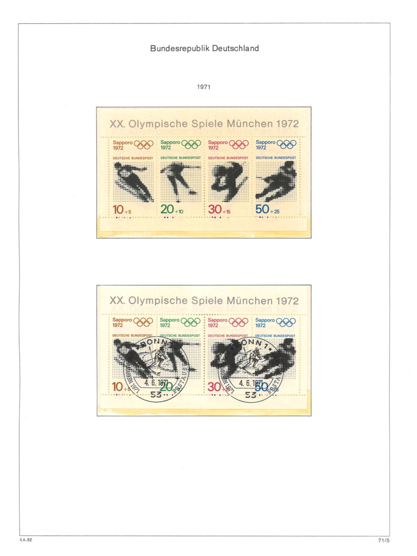 BRD Vordrucksammlung, KA-BE System, 1970-1974, doppelt geführt. Achtung, es wurden nur Ausschnitte - Bild 2 aus 3