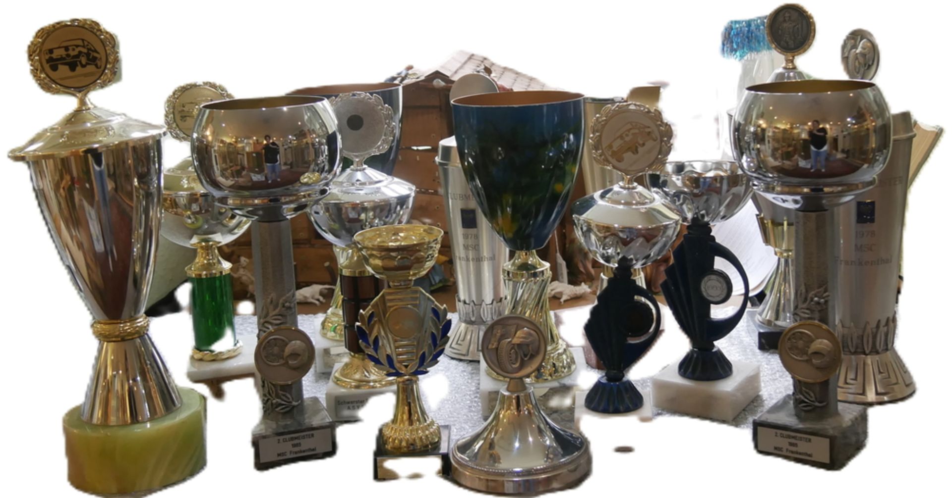 Großes Lot Pokale, MSC Frankenthal, verschiedene Jahrgänge.