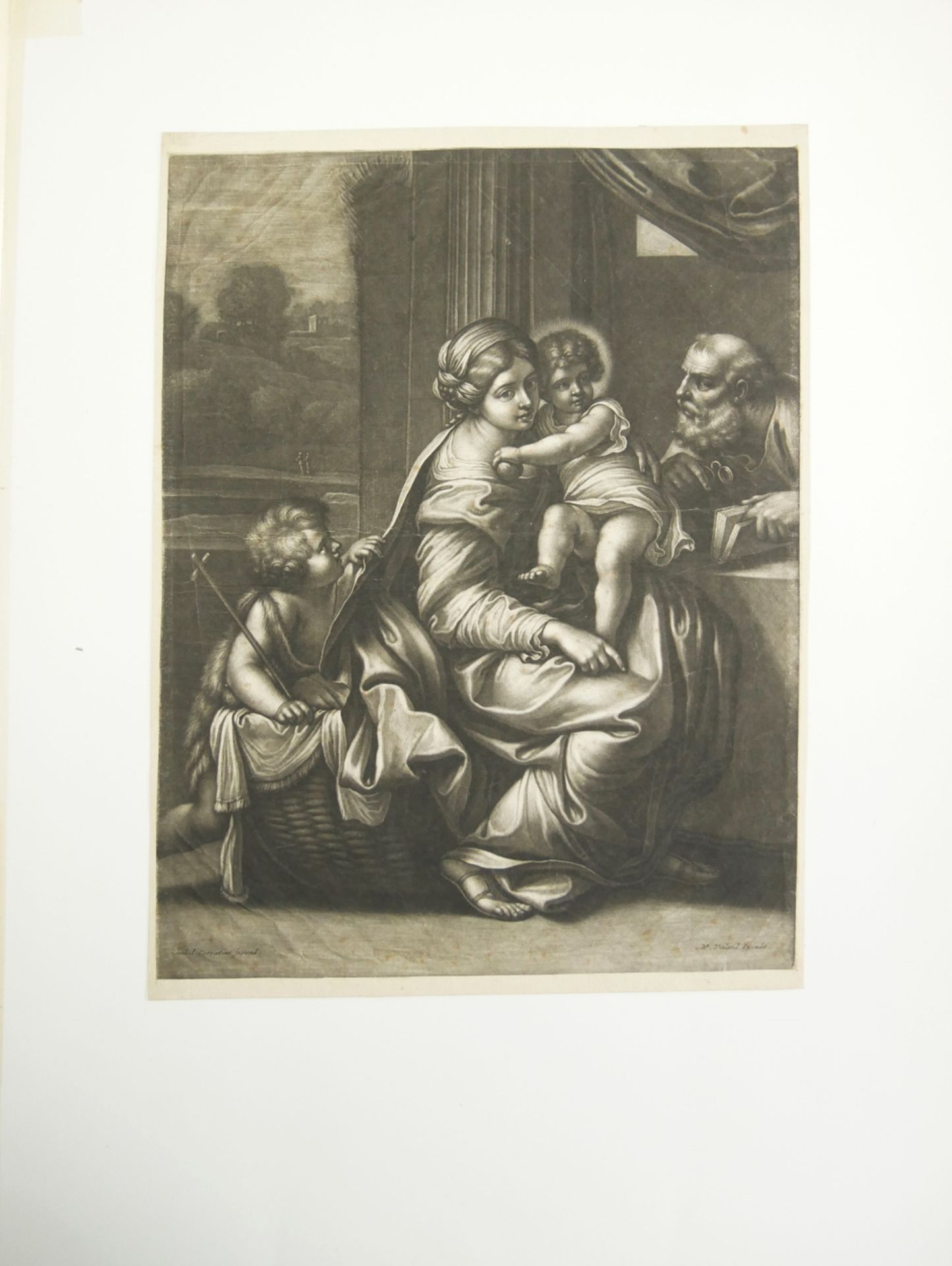 Druckgrafik Ludwig von Siegen nach dem Gemälde von Annibale Carracci 1642 - 1657 "Die Heilige