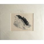 Kohle-Zeichnung " Die Taube" , Signatur unten rechts Carl Reißinger, Maße: Breite ca. 26 cm und Höhe