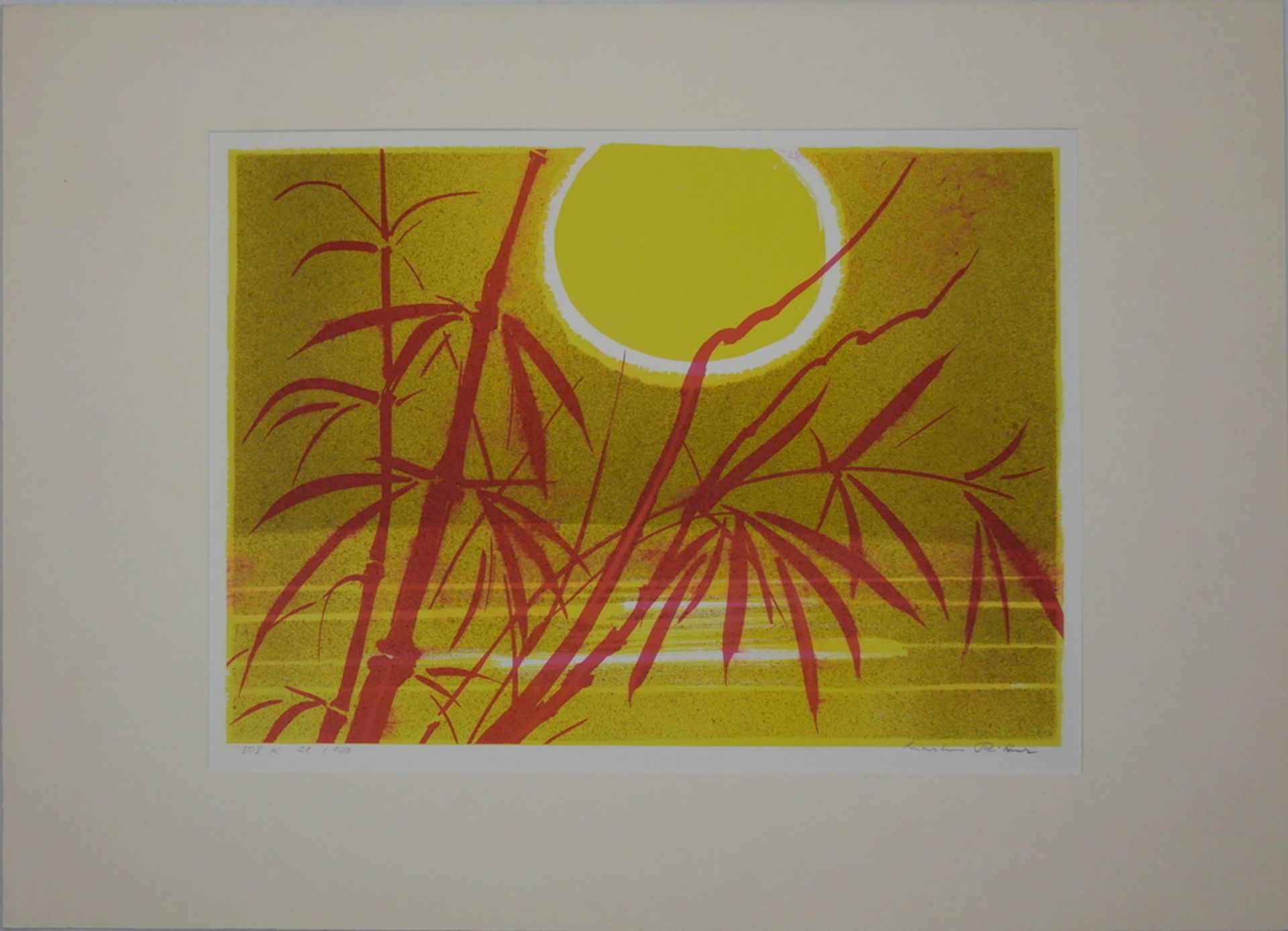 Martin RITTER (1905-2001) Lithographie "Sonnenuntergang" handsigniert. Blatt 508 K 31/100.