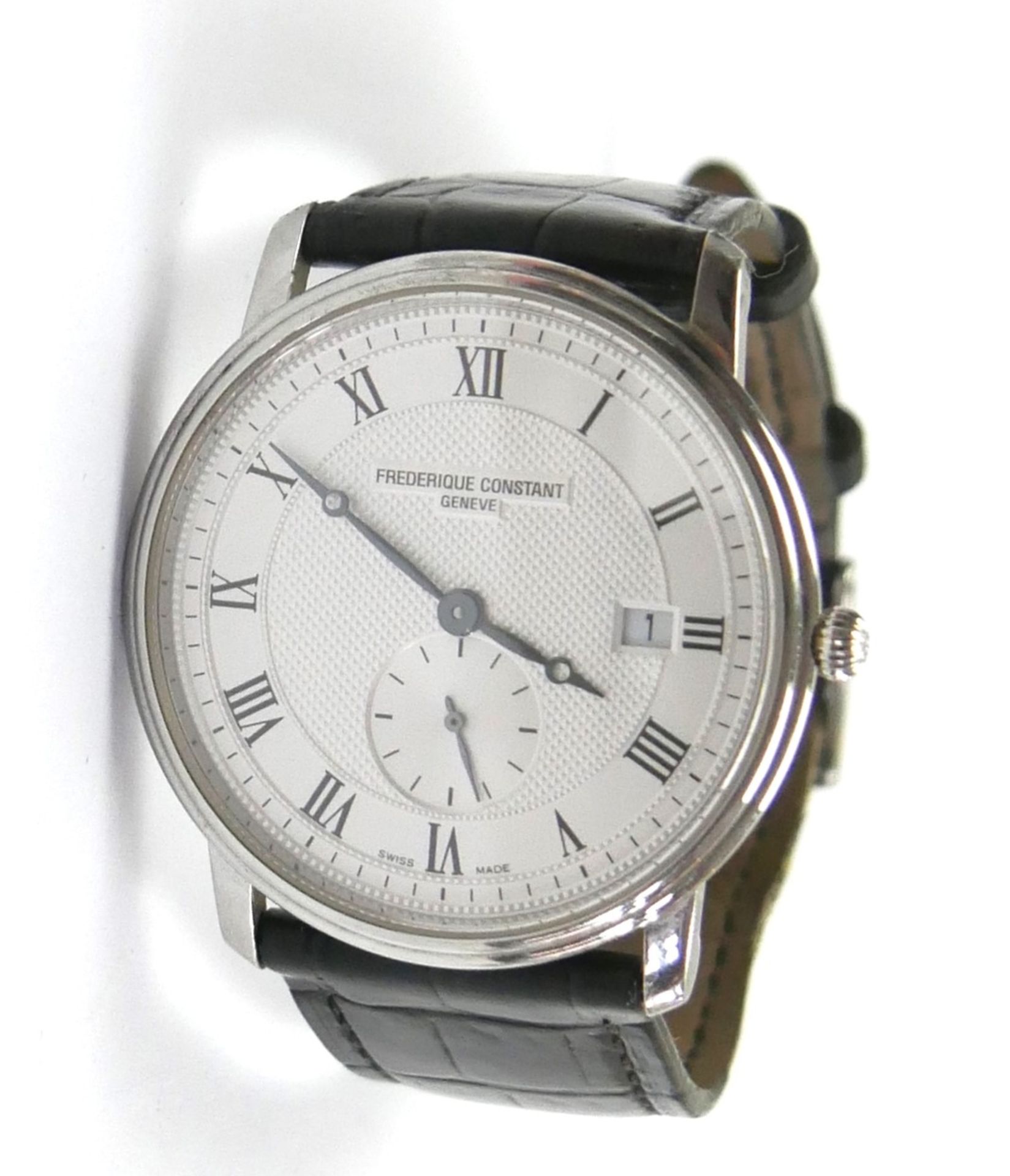 Herren Armbanduhr Frederique Constant Slimline, Quarz 35,5 mm. Guter Zustand - Image 2 of 2