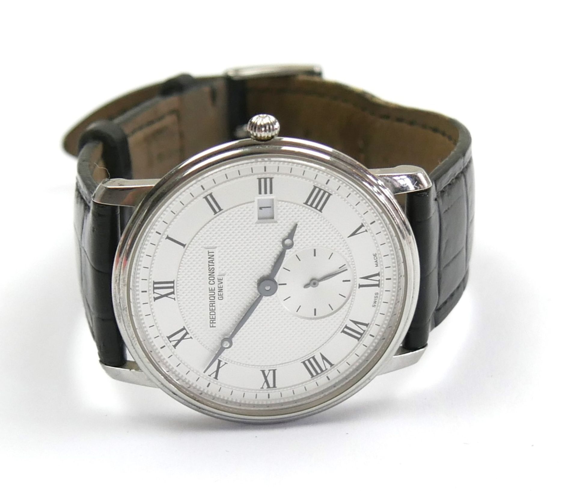 Herren Armbanduhr Frederique Constant Slimline, Quarz 35,5 mm. Guter Zustand