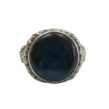 835er Silberring mit Lapislazuli. Ringgröße 63