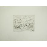 Robert Lauth 1896 - 1985. Zeichnung Pfälzer Landschaft "Trifels" Blattmaße: ca. 40 x 53 cm