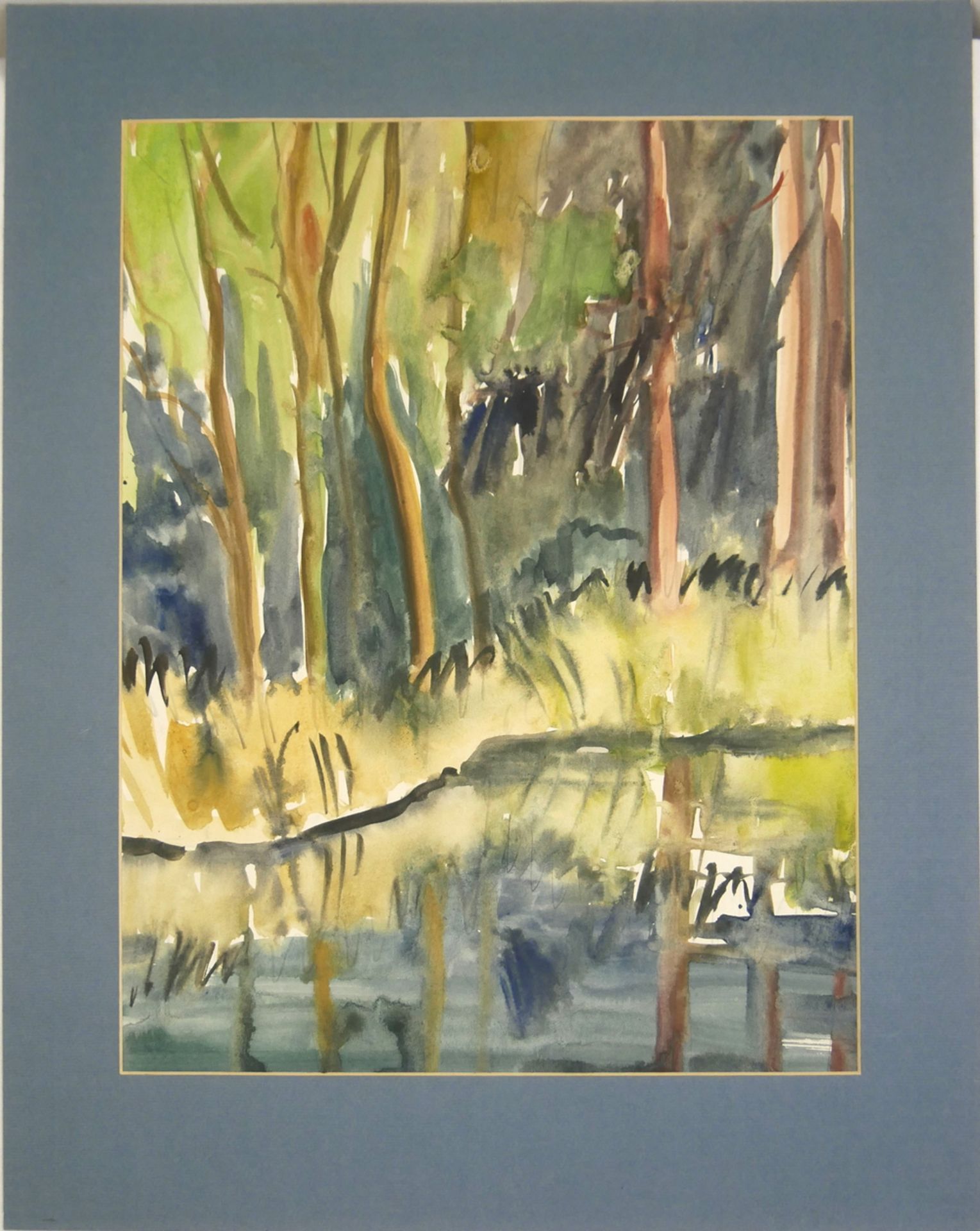 Aquarell "Natur", unsigniert, Maße (inkl. Passepartout): Breite ca. 47 cm und Höhe ca. 61 cm.