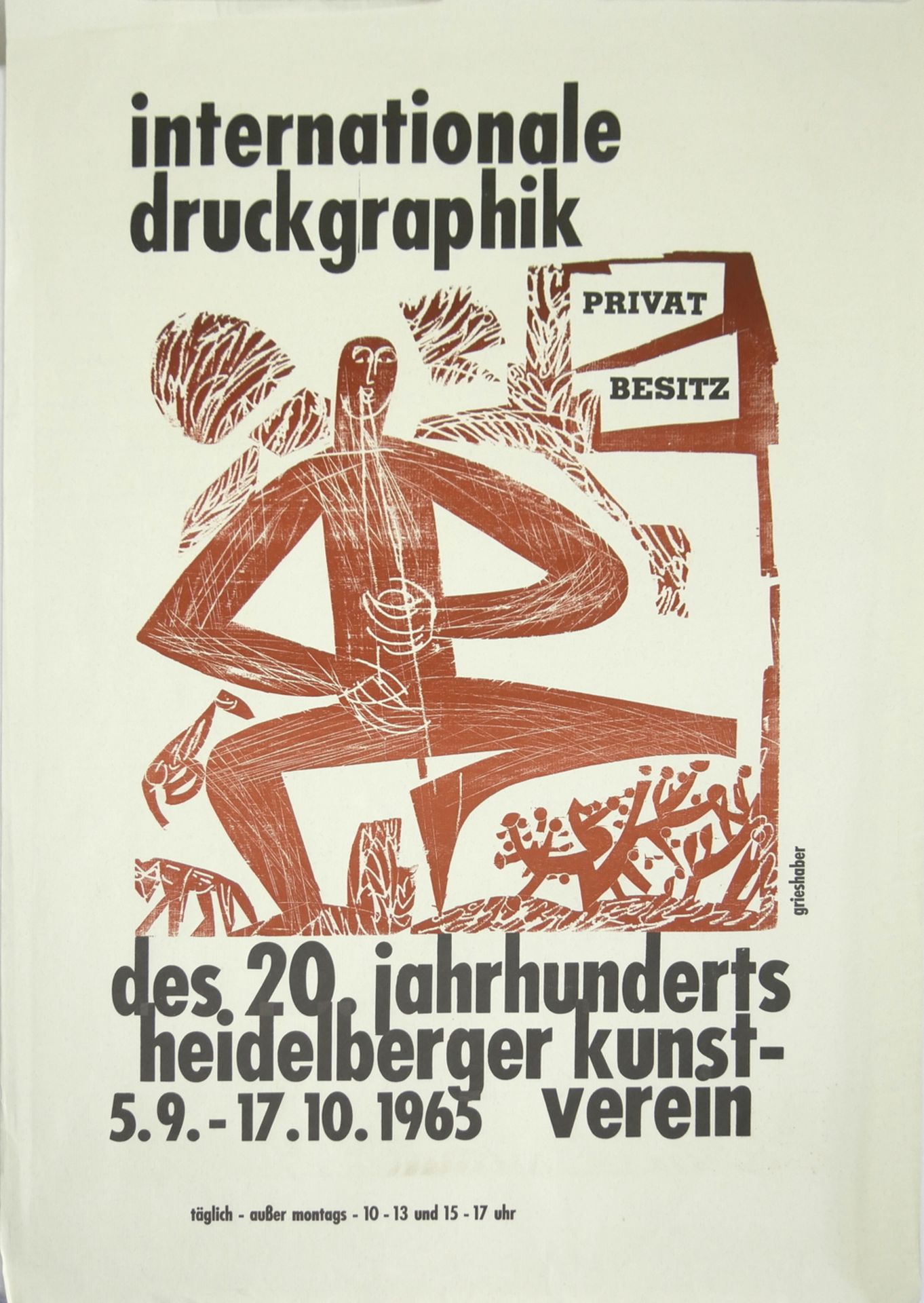 Internationale Druckgraphik des 20. Jahrhunderts Heidelberger Kunstverein 5.9 - 17.10-1965. "