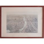 Lithographie J. Arnout "Paris en 1860" hinter Glas gerahmt. Gesamtmaße: Höhe ca. 36 cm, Breite ca.