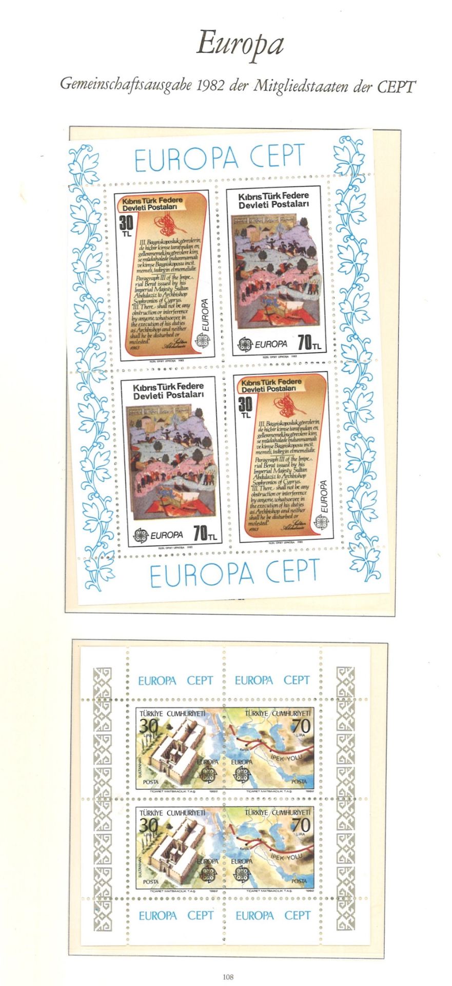 Borek Vordruckalbum, teilweise gefüllt. Europa Gemeinschaftsausgabe der Mitgliedstaaten der CEPT