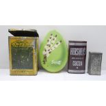 Lot antike Dosen, dabei Hershey`s Breakfast Cocoa, Sactagol sowie A&F Lay Bad Kissingen sowie 1 alte