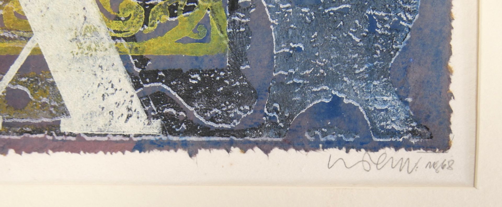 Unbekannter Künstler "Abstrakte Kunst" unleserlich handsigniert. Blatt 471 K / 22/50. Blattmaße: - Bild 2 aus 2