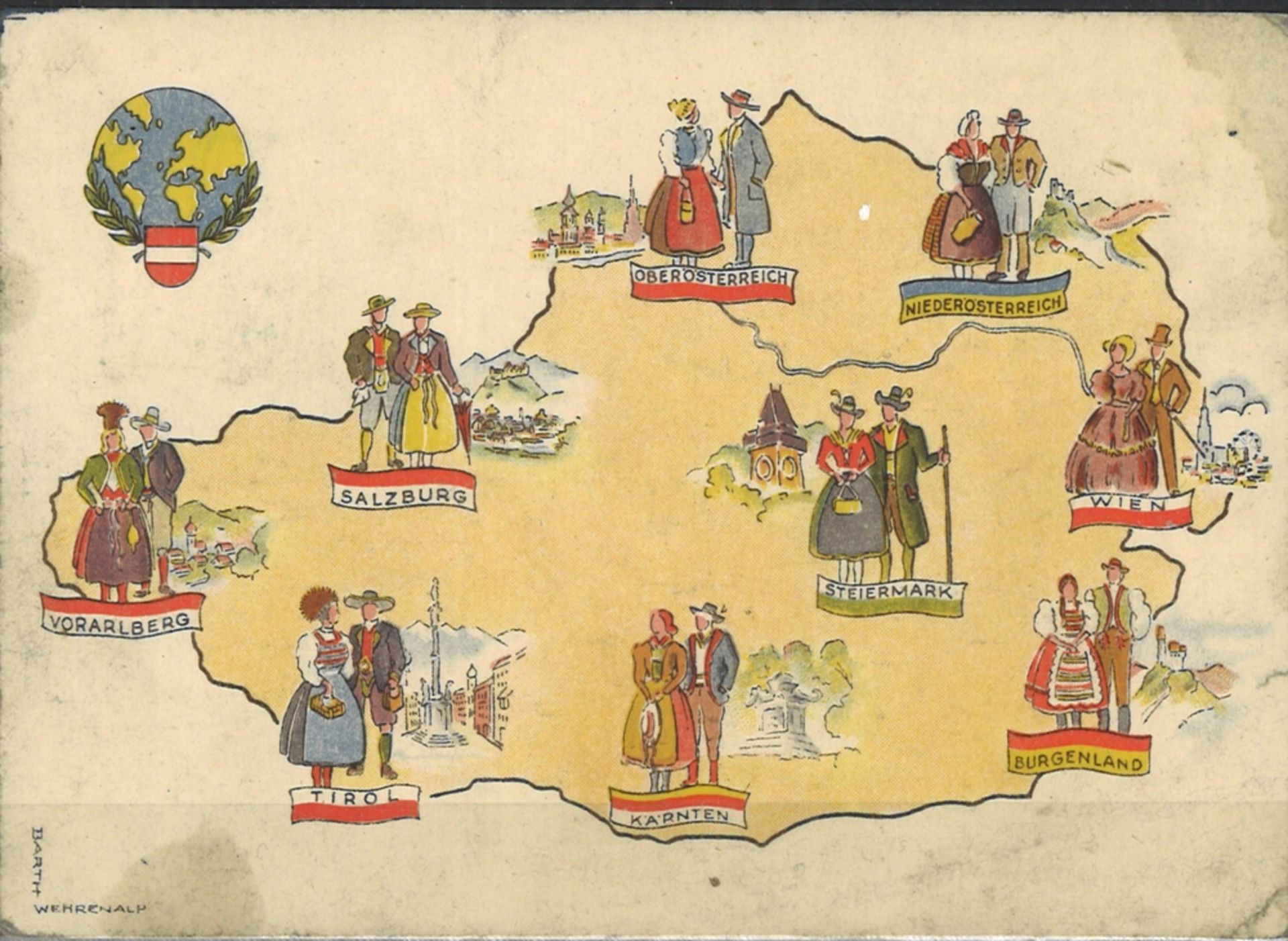 Sonderkarte Österreich 1946 " Österreich grüsst seine Freunde in der Welt" - Bild 2 aus 2