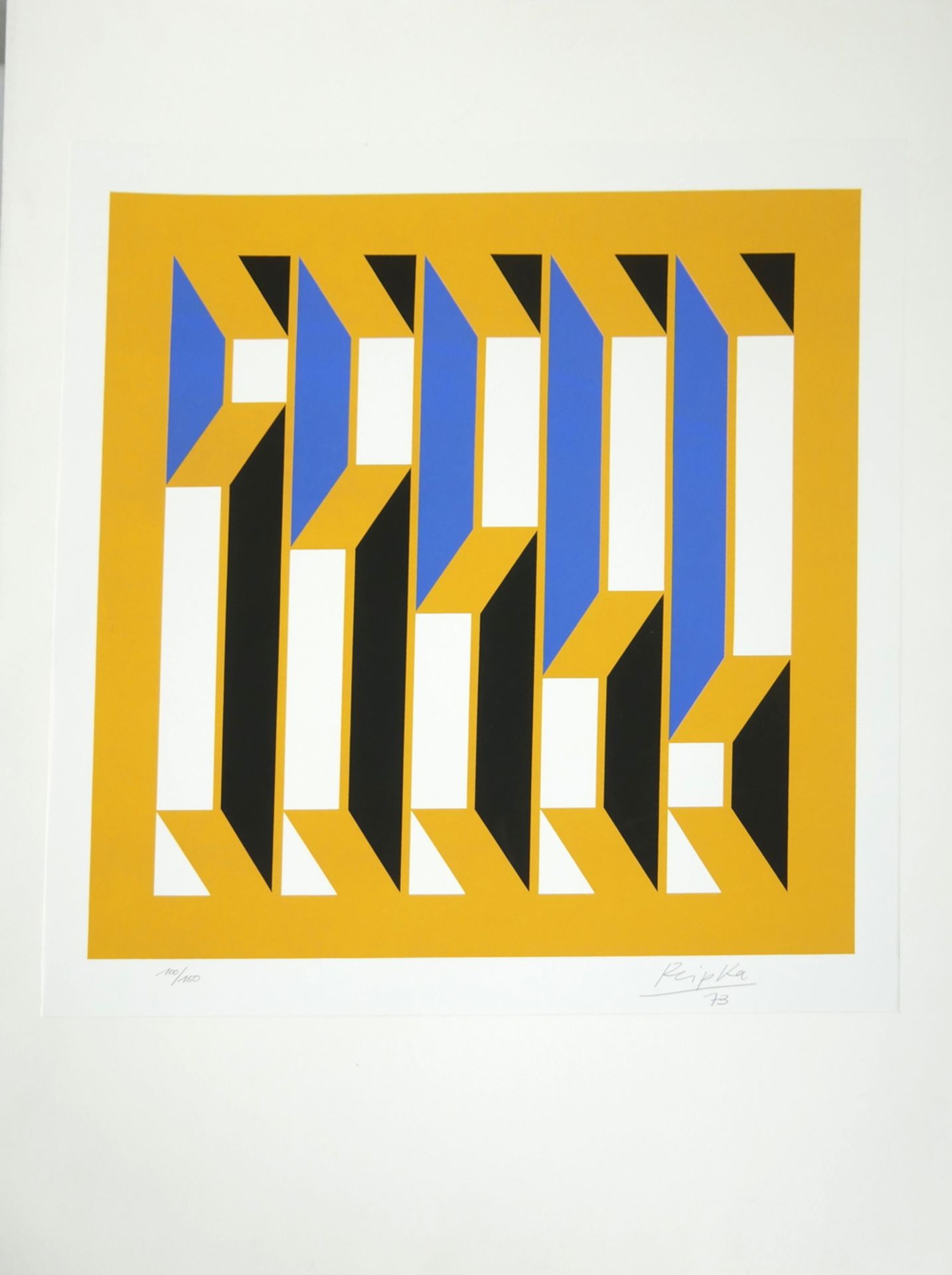 Jürgen REIPKA (1936-2013) Farbserigraphie "Abstrakte Komposition" handsigniert und datiert Reipka