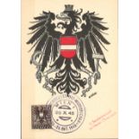 Sonderpostkarte Österreich 1945. 1. Sonderstempel im neuen Österreich! Selten!